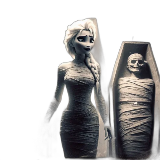 dress, mask, creature, face, 3d render, concept art, comic book art, photorealistic transparent PNG cut-out