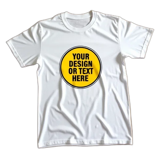 white, t-shirt, graphic, design, front, laid, out, wooden transparent PNG cut-out