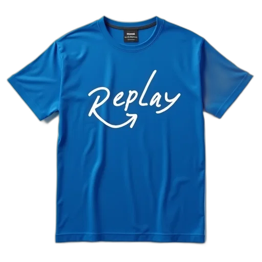 blue, tee, shirt, replay transparent PNG cut-out