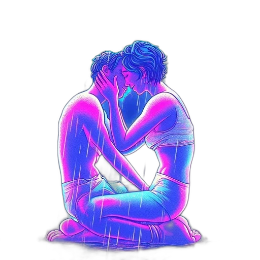 mask, jacket, concept art, cyberpunk, pixel art, watercolor, neon lights, fire transparent PNG cut-out