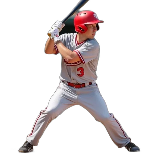 baseball, player, bat, holding, red, helmet, ready, swing transparent PNG cut-out