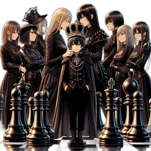 crown, fantasy art, concept art, pixel art, anime, fire, animated, male transparent PNG cut-out