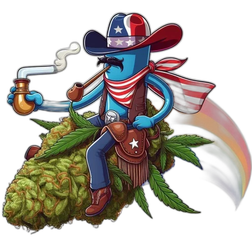 concept art, pixel art, animated, blue, cowboy, rides, leaf, amid transparent PNG cut-out