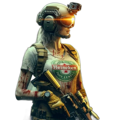 weapon, mask, face, robot, concept art, cyberpunk, 3d render, pixel art transparent PNG cut-out