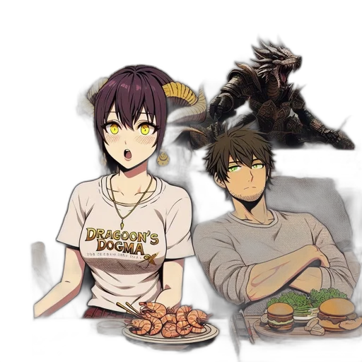 food, creature, pixel art, concept art, anime, watercolor, dark, earth tones transparent PNG cut-out