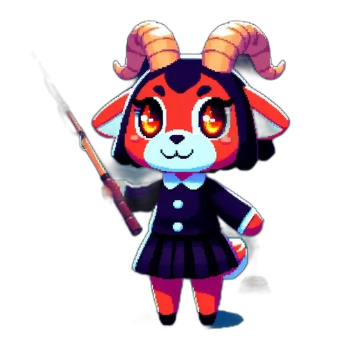 staff, weapon, animal, creature, concept art, pixel art, fantasy art, 3d render transparent PNG cut-out