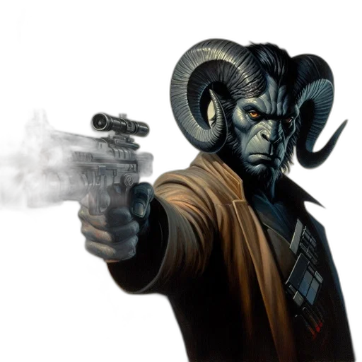 weapon, staff, mask, concept art, fantasy art, photorealistic, humanoid, figure transparent PNG cut-out