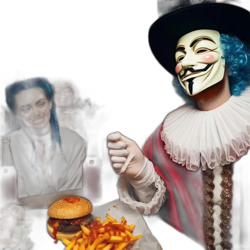food, mask, concept art, fire, group, gathers, some, wearing transparent PNG cut-out