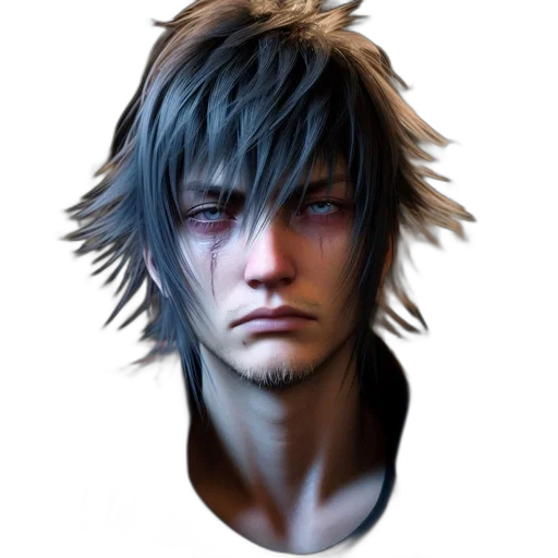 face, mask, hair, concept art, photorealistic, 3d render, fantasy art, male transparent PNG cut-out