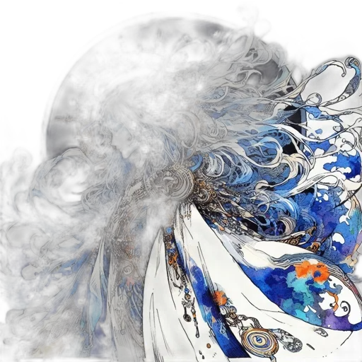 mask, dragon, hair, dress, fantasy art, photorealistic, concept art, anime transparent PNG cut-out