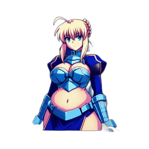 robot, staff, dress, pixel art, concept art, anime, fantasy art, blue transparent PNG cut-out