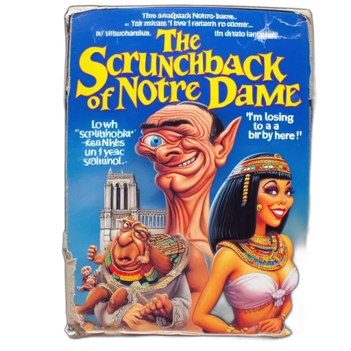 underwater, cover, scrunchback, notre, dame, vhs, tape, shows transparent PNG cut-out