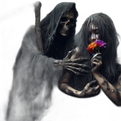 mask, flower, fantasy art, concept art, photorealistic, 3d render, fire, forest transparent PNG cut-out