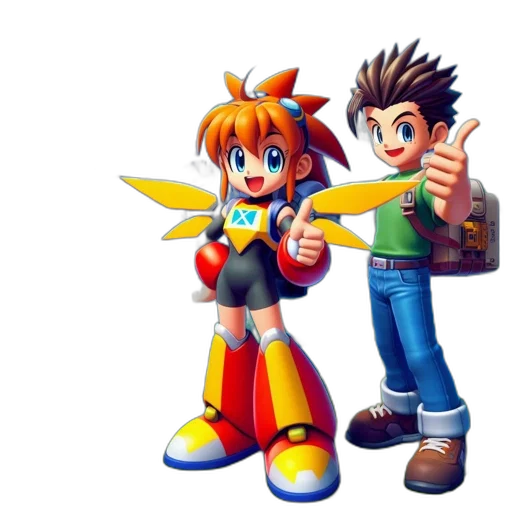 weapon, 3d render, concept art, pixel art, cartoon, two, animated, characters transparent PNG cut-out