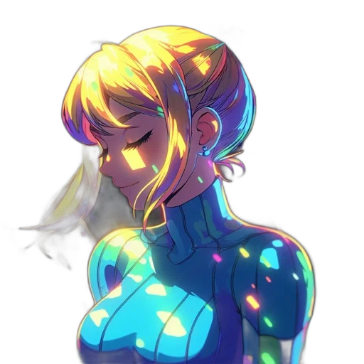 robot, dress, crown, face, cyberpunk, concept art, anime, pixel art transparent PNG cut-out