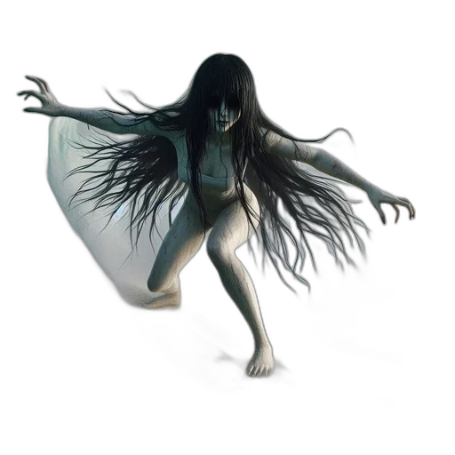 creature, hair, dress, mask, concept art, fantasy art, 3d render, photorealistic transparent PNG cut-out
