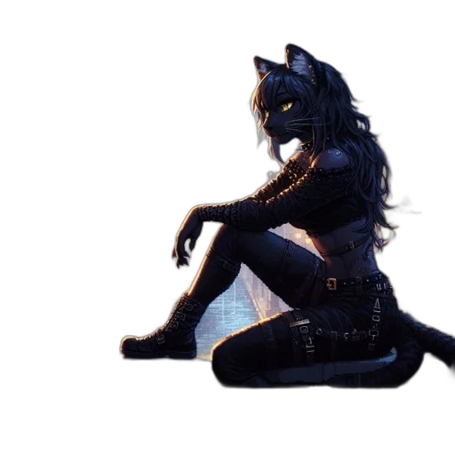 dress, animal, creature, concept art, pixel art, 3d render, fantasy art, dark transparent PNG cut-out