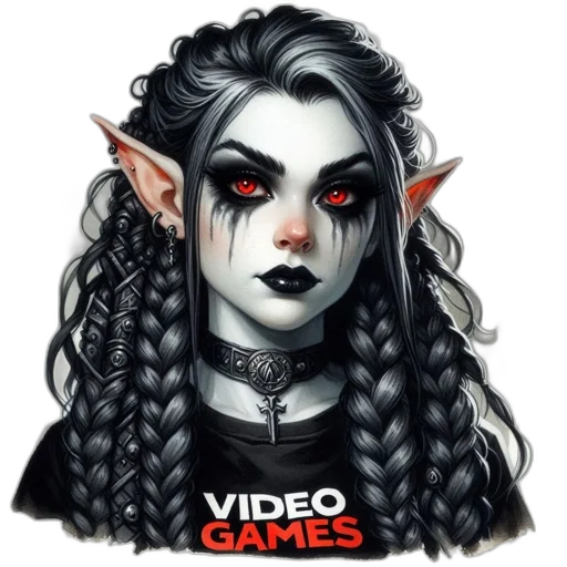 face, fantasy art, concept art, pixel art, comic book art, dark, digital, artwork transparent PNG cut-out
