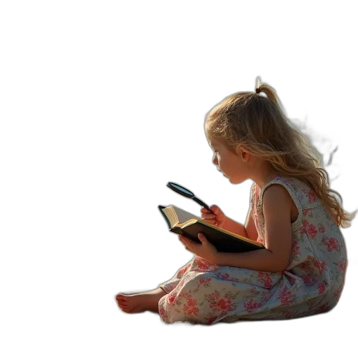 bible, kids, beach, magnifying transparent PNG cut-out