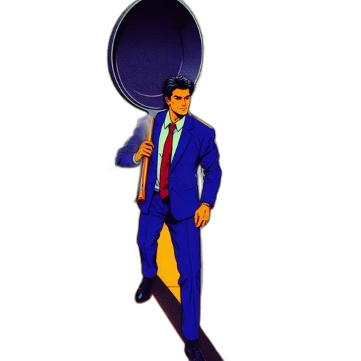 staff, jacket, umbrella, robot, 3d render, concept art, cartoon, comic book art transparent PNG cut-out
