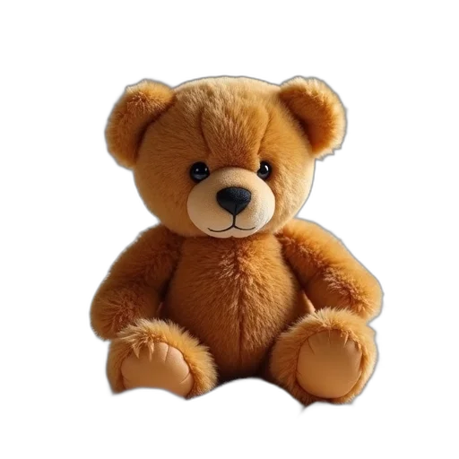 animal, 3d render, photorealistic, small, brown, teddy, bear, shiny transparent PNG cut-out