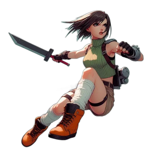 weapon, sword, staff, concept art, pixel art, fantasy art, 3d render, green transparent PNG cut-out