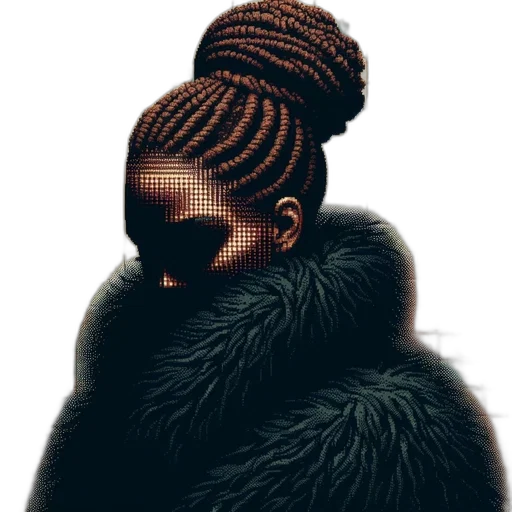 hair, crown, mask, hat, photorealistic, concept art, 3d render, dark transparent PNG cut-out
