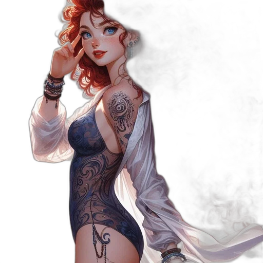 dress, jewelry, fantasy art, comic book art transparent PNG cut-out