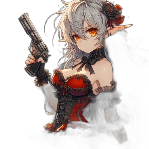 weapon, staff, dragon, fantasy art, concept art, pixel art, anime, red transparent PNG cut-out