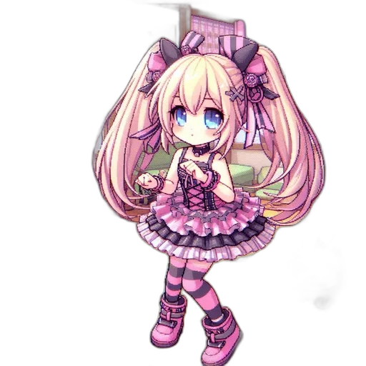 dress, staff, creature, weapon, anime, pixel art, cartoon, concept art transparent PNG cut-out