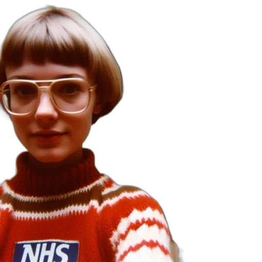 light, blue, room, youth, glasses, wears, nhs-logoed, sweater transparent PNG cut-out