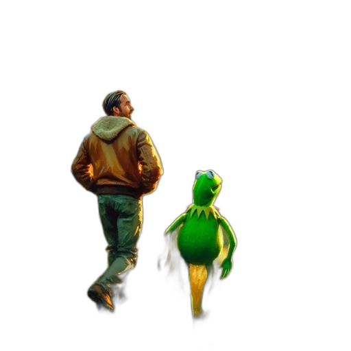 jacket, animal, creature, concept art, 3d render, pixel art, photorealistic, green transparent PNG cut-out