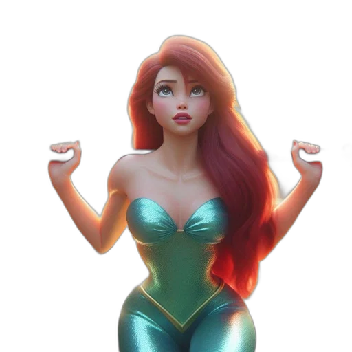 dress, 3d render, concept art, fantasy art, comic book art, underwater, animated, mermaid-like transparent PNG cut-out