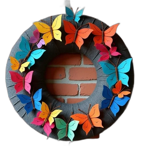 crown, umbrella, flower, jewelry, 3d render, colorful, felt, butterfly transparent PNG cut-out