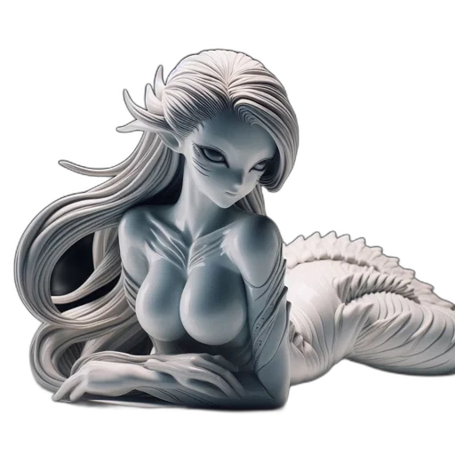 dragon, creature, hair, fantasy art, concept art, 3d render, photorealistic, monochrome transparent PNG cut-out