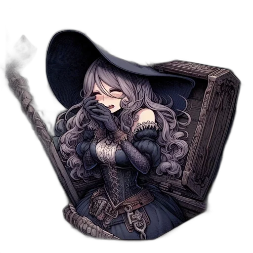hat, mask, staff, weapon, fantasy art, concept art, pixel art, watercolor transparent PNG cut-out