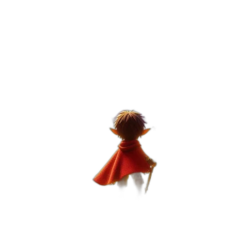hair, umbrella, jacket, staff, concept art, 3d render, pixel art, watercolor transparent PNG cut-out