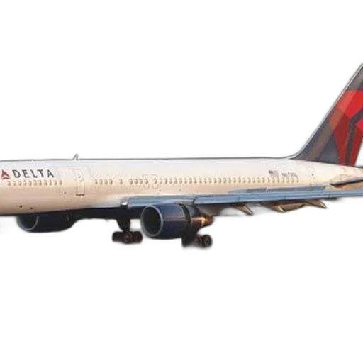 delta, airplane, speeding, down, runway, captured, motion, blurred transparent PNG cut-out
