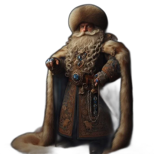 jacket, staff, mask, crown, concept art, 3d render, fantasy art, photorealistic transparent PNG cut-out