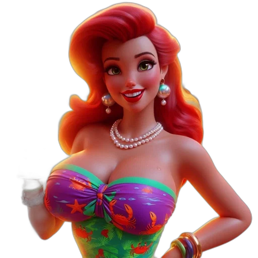 dress, jewelry, 3d render, cartoon, fantasy art, concept art, animated, character transparent PNG cut-out