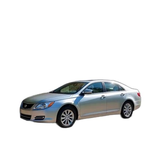 car, 3d render, silver, parked, front, house, brick, driveway transparent PNG cut-out