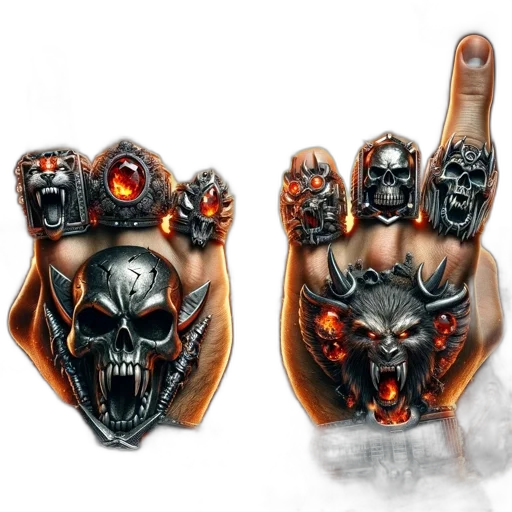 jewelry, concept art, 3d render, photorealistic, pair, metal-adorned, hands, gesture transparent PNG cut-out
