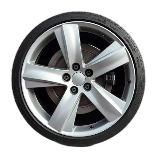 car, close-up, image, silver, wheel, visible, hubcap, lug transparent PNG cut-out