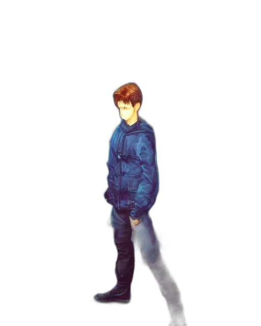 jacket, robot, staff, creature transparent PNG cut-out