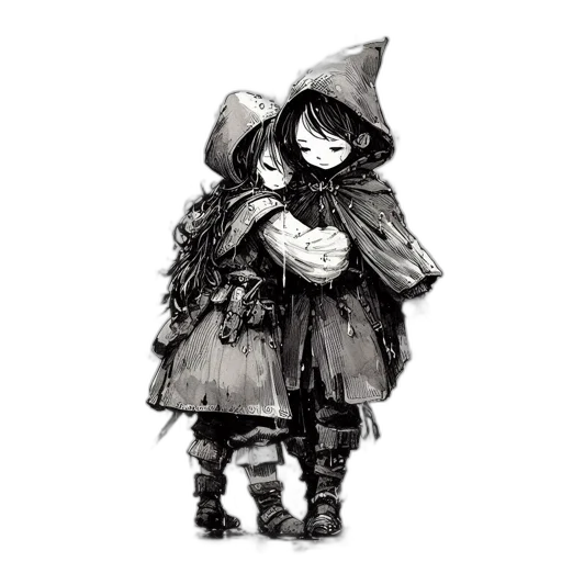 jacket, mask, hat, dress, concept art, fantasy art, pixel art, watercolor transparent PNG cut-out