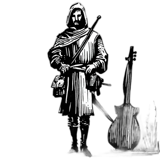 staff, jacket, weapon, sword, concept art, fantasy art, pencil sketch, pixel art transparent PNG cut-out