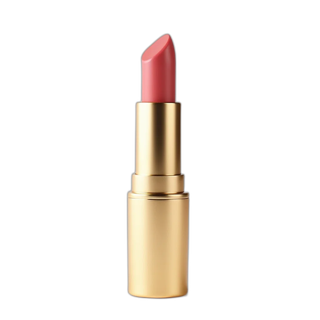 3d render, photorealistic, red, close-up, image, lipstick, metallic, gold transparent PNG cut-out