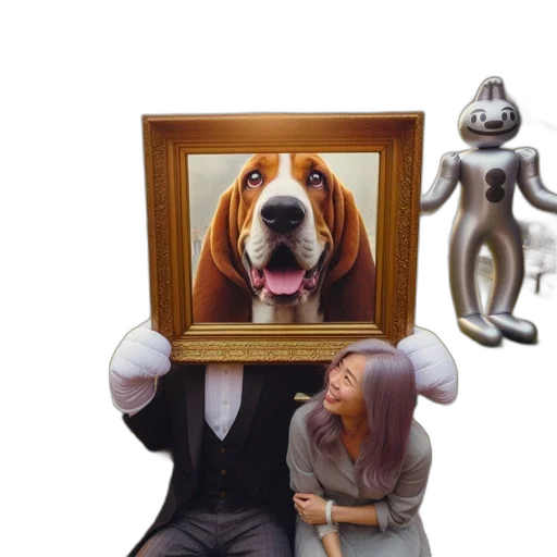 furniture, animal, staff, robot, photorealistic, oil painting, concept art, surreal transparent PNG cut-out