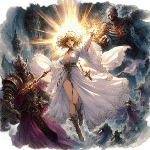 sword, fantasy art, concept art, comic book art, pixel art, fire, snow, underwater transparent PNG cut-out