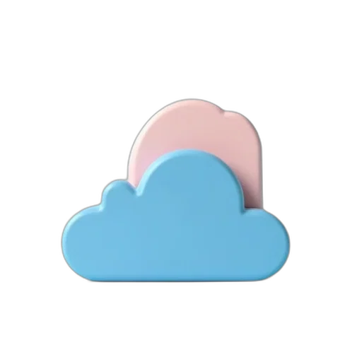 hat, 3d render, vaporwave, pastel, blue, colorful, cloud, base transparent PNG cut-out